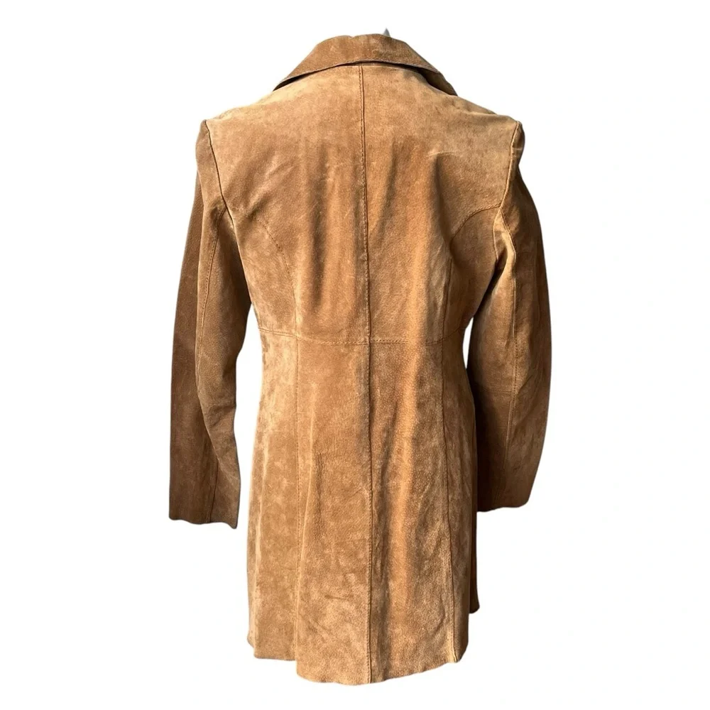 Vintage Wet Seal Leather Suede Penny Lane Style Duster Jacket Tie Closure - Picture 2 of 15